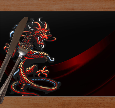 Originele placemat met drakenmotief kunstwerk - TenStickers
