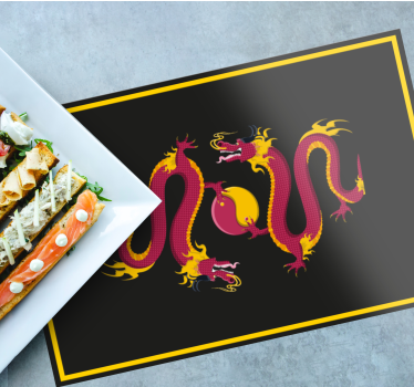 Originele placemat met drakenmotief patroon - TenStickers