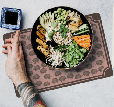 Originele placemat met egelpatroon oppervlak - TenStickers