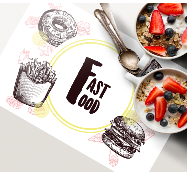 Originele placemat met fast food illustraties - TenStickers
