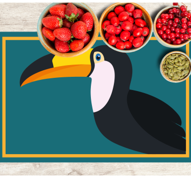 Originele placemat met gestileerd toekan hoofd - TenStickers
