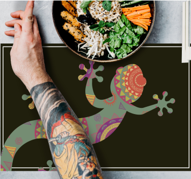 Originele placemat met kleurrijk hagedis motief - TenStickers