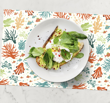 Originele placemat met levendig koraalmotief - TenStickers