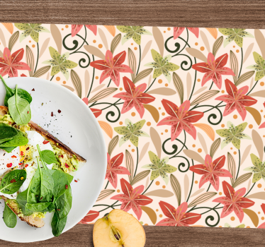 Originele placemat met levendige bloemelementen - TenStickers