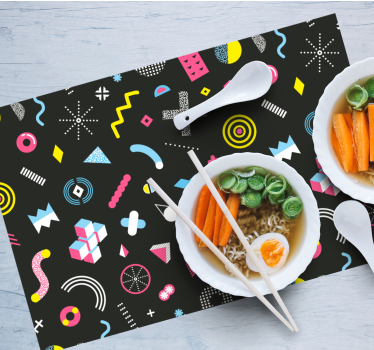 Originele placemat met levendige geometrische elementen - TenStickers