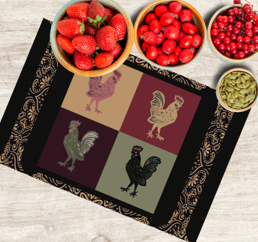 Originele placemat met levendige kipmotieven - TenStickers