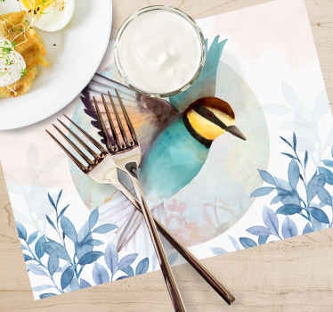 Originele placemat met levendige vogelkunst - TenStickers