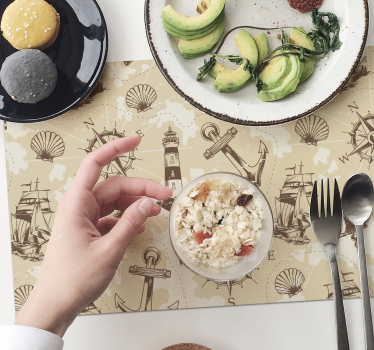 Originele placemat met nautische patronen - TenStickers