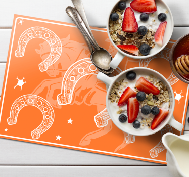 Originele placemat met oranje hoefijzerpatroon - TenStickers
