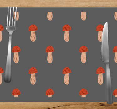 Originele placemat met paddenstoelenpatroon elementen - TenStickers