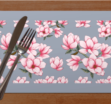 Originele placemat met roze magnolia bloemenpatroon - TenStickers