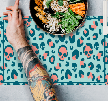 Originele placemat met schedelprint textuur - TenStickers