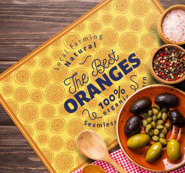 Originele placemat met sinaasappelpartijen patroon - TenStickers