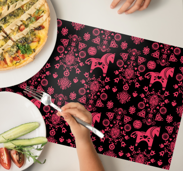 Originele placemat met speels paardenpatroon - TenStickers