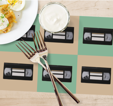 Originele placemat met vintage vhs tape patroon - TenStickers