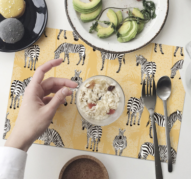 Originele placemat met zebrapatroon overlay - TenStickers