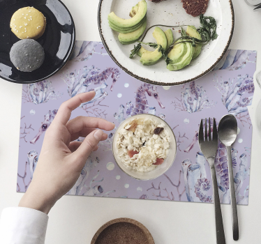 Originele placemat met zeepaardjesmotief - TenStickers