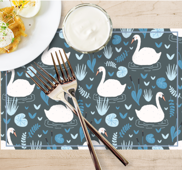 Originele placemat met zwanenpatroon - TenStickers