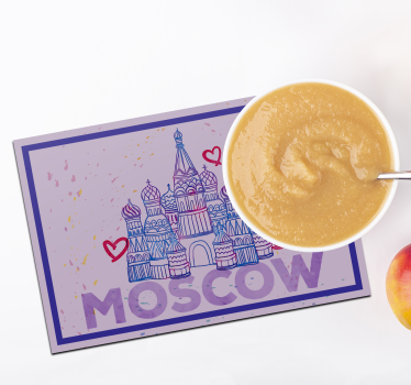 Originele placemat moskou bezienswaardigheden illustratie - TenStickers