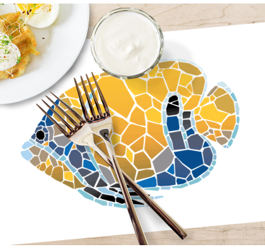 Originele placemat mozaïek vis illustratie - TenStickers