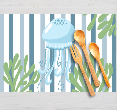 Originele placemat onderwaterwereld met kwallen - TenStickers