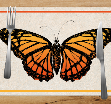 Originele placemat oranje monarchvlinder - TenStickers
