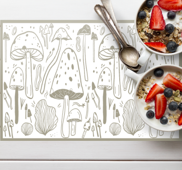 Originele placemat paddenstoel natuur elementen - TenStickers