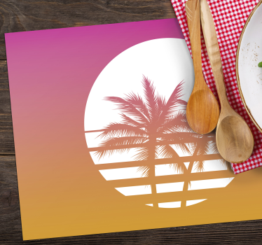 Originele placemat palmboom schemering - TenStickers