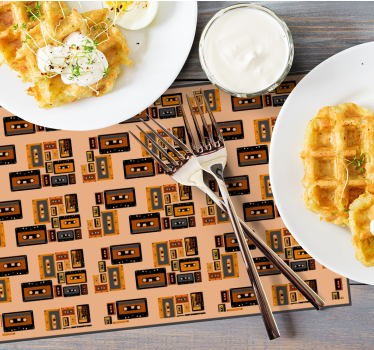 Originele placemat retro cassette patroon - TenStickers
