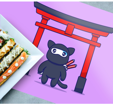 Originele placemat schattig ninja karakter - TenStickers