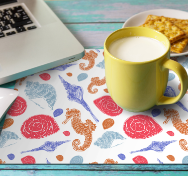 Originele placemat schelpen en zeepaardjes - TenStickers