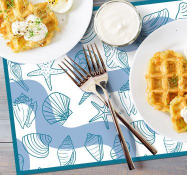 Originele placemat schelpjespatronen collectie - TenStickers