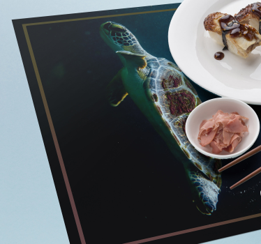 Originele placemat schildpad aquatisch landschap - TenStickers