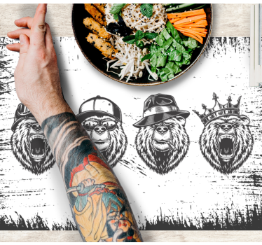 Originele placemat stijlvolle berenportretten - TenStickers