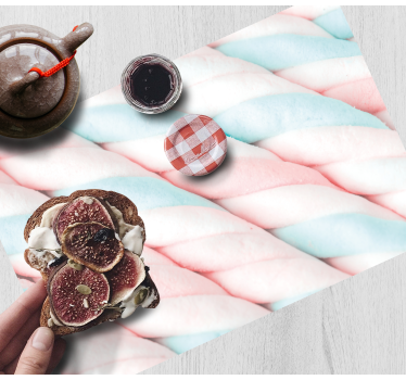 Originele placemat suikerspin in een draai - TenStickers