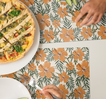 Originele placemat tropisch bloemenpatroon - TenStickers