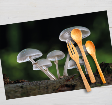 Originele placemat vintage houten bestek - TenStickers