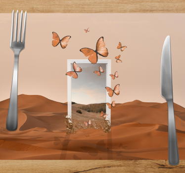Originele placemat vlinders die tevoorschijn komen - TenStickers