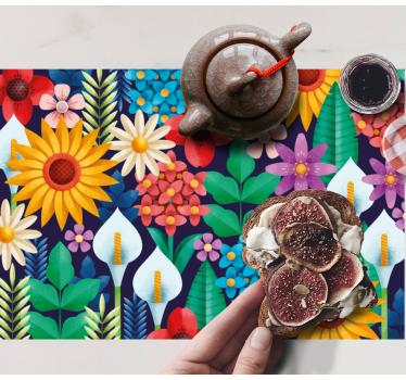 Originele placemat vrolijke bloemenarrangement - TenStickers