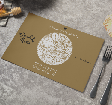 Gepersonaliseerde placemat waar het allemaal begon - TenStickers