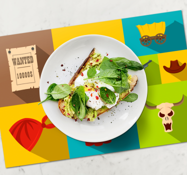 Originele placemat wanted mexicaans thema - TenStickers
