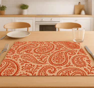 Originele placemat warm rood paisleypatroon - TenStickers