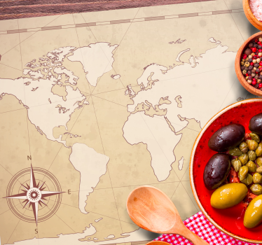 Originele placemat wereldkaart illustratie - TenStickers