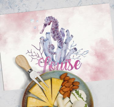 Originele placemat zeepaard en koraal - TenStickers