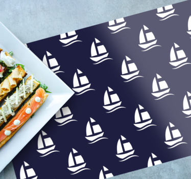 Originele placemat zeilbootpatroon - TenStickers