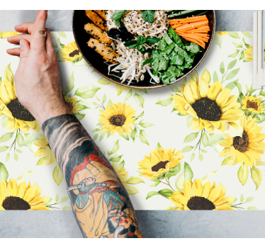 Originele placemat zonnebloem patroon - TenStickers