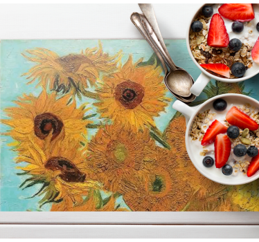 Originele placemat zonnebloem vibrantie - TenStickers