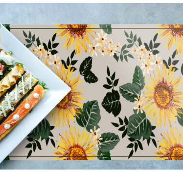 Originele placemat zonnig bloemenarrangement - TenStickers