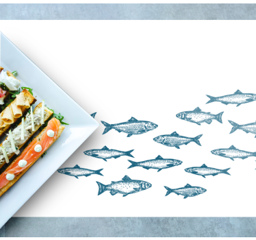 Originele placemat zwemmende vissen patroon - TenStickers