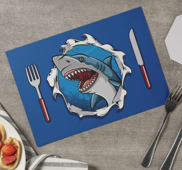 Originele placemats Grote haai 3d - TenStickers